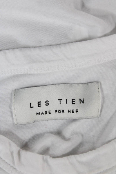 Les Tien Women Basic Cotton Long Sleeve Round Neck T-Shirt Size S