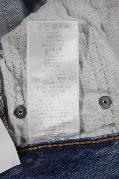 Re/Done Womens Straight Jeans Blue Mid Rise Button Fly Size 23
