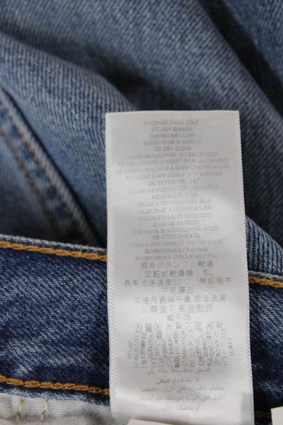 Re/Done Womens Straight Jeans Blue Mid Rise Button Fly Size 23