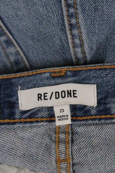 Re/Done Womens Straight Jeans Blue Mid Rise Button Fly Size 23
