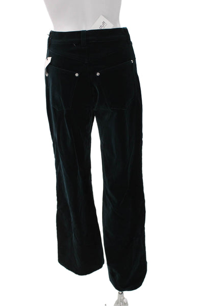 Re/Done Womens Straight Jeans Green Button Cotton Size 24