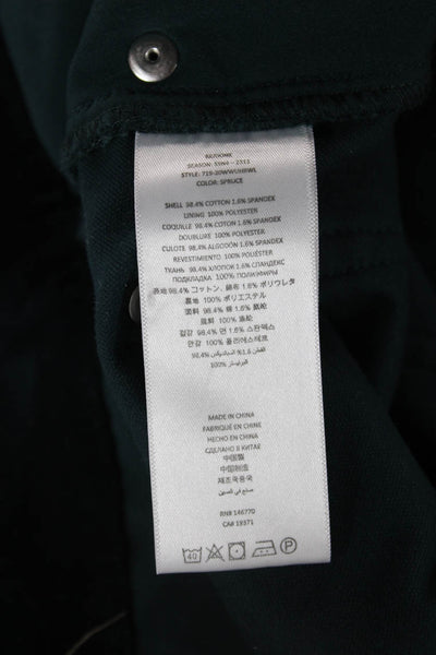 Re/Done Womens Straight Jeans Green Button Cotton Size 24