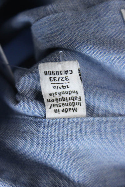 Calvin Klein Mens Button Up Collared Cotton Long Sleeve Blue Shirt Size S