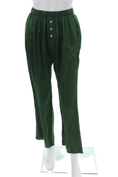 Donni Womens Rayon Solid Pull On Sweatpants Green Size XS