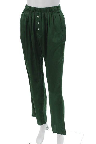 Donni Womens Rayon Solid Pull On Sweatpants Green Size XS