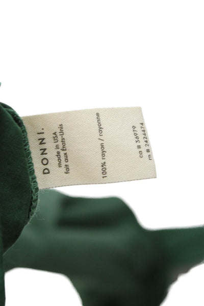 Donni Womens Rayon Solid Pull On Sweatpants Green Size XS