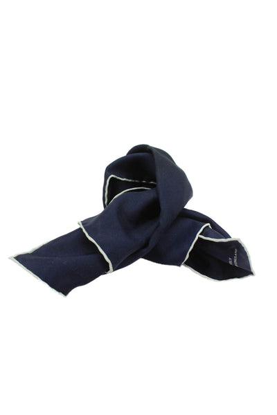 Turnbull & Asser Womens Silk Square Handkerchief Scarf Blue Size 16'' x 16"