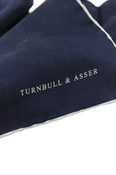 Turnbull & Asser Womens Silk Square Handkerchief Scarf Blue Size 16'' x 16"
