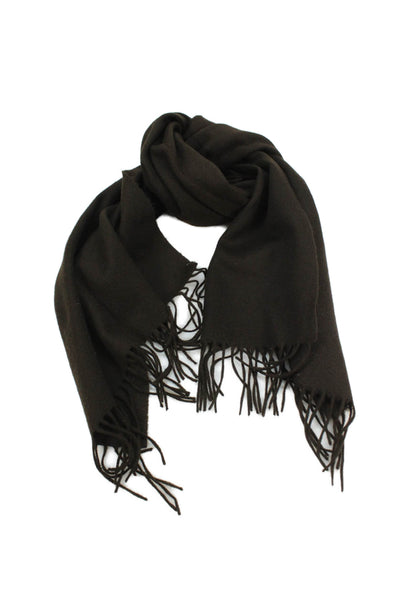 Agnona Unisex Adults Wool Classic Wrap Scarf Brown Size 66" x 19"