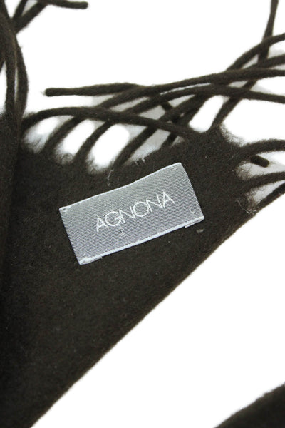 Agnona Unisex Adults Wool Classic Wrap Scarf Brown Size 66" x 19"