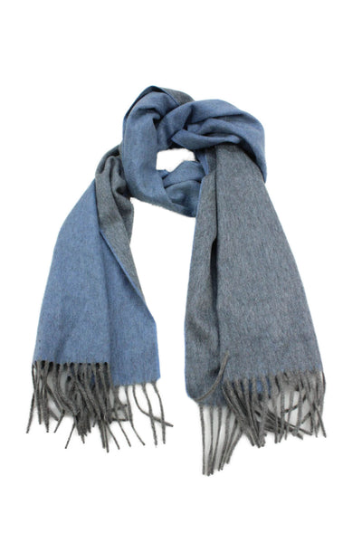 Hilio Womens Wool Fringe Classic Wrap Scarf Gray Size 64" x 14"