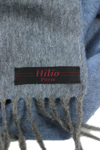 Hilio Womens Wool Fringe Classic Wrap Scarf Gray Size 64" x 14"