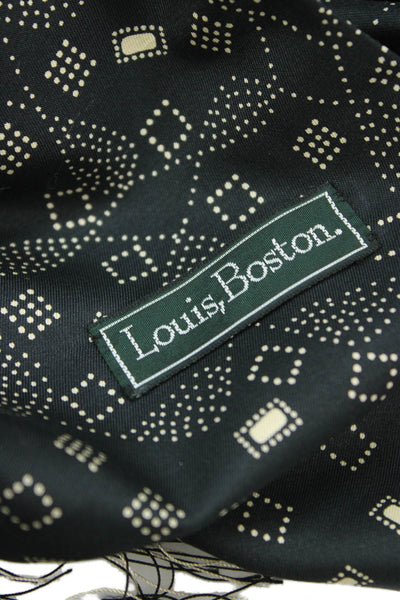 Louis Boston Unisex Adults Silk Geometric Classic Scarf Blue Size 32" x 18"