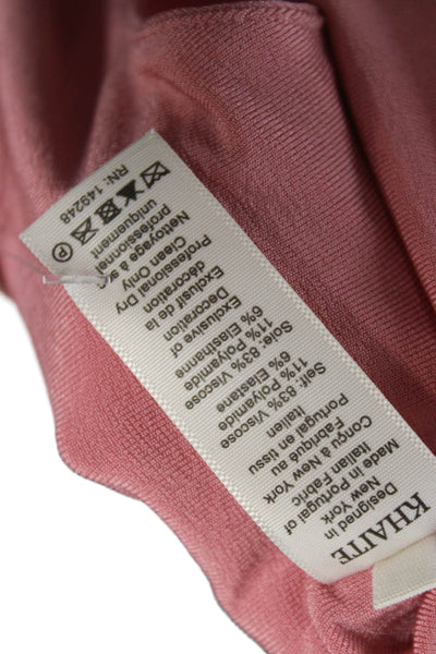 Khaite Womens One Piece Pink Long Sleeve Round Neck Viscose Size XS