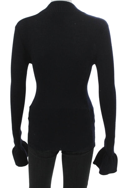 Khaite Womens Pullover Sweater Mock Neck Wool Black Size S