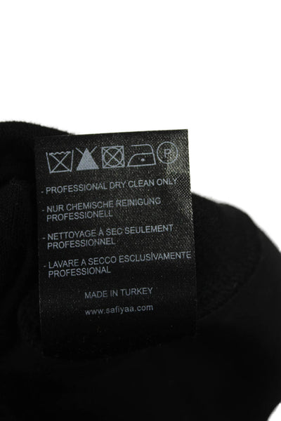 Safiyaa Women Black Wool Cowl Neck Long Sleeve Basic Blouse Size 36