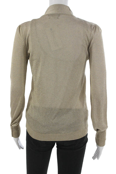 Zara Womens High Neck Viscose Pullover Sweater Gold Long Sleeve Size S
