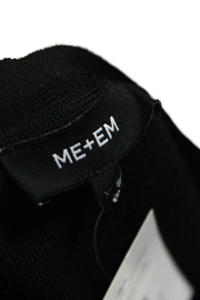 Me + Em Womens V Neck Black Wool Cardigan Long Sleeve Size XS
