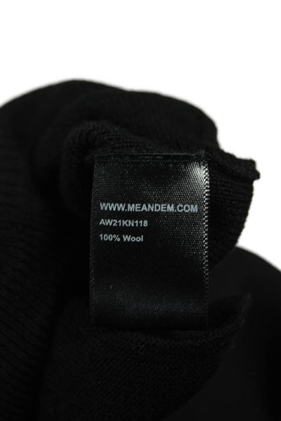 Me + Em Womens V Neck Black Wool Cardigan Long Sleeve Size XS