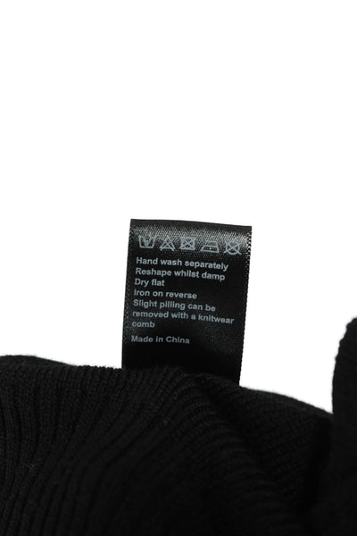 Me + Em Womens V Neck Black Wool Cardigan Long Sleeve Size XS