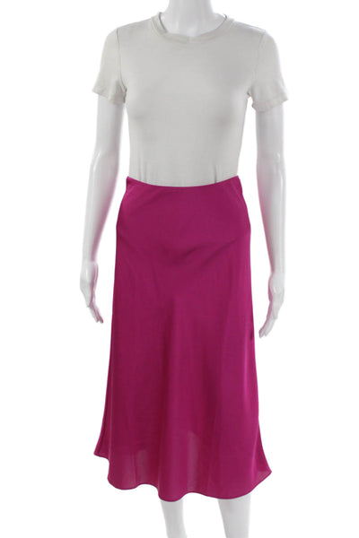J Crew Womens A-Line Skirt Pink Pull On Polyester Knee Length Size 2XS