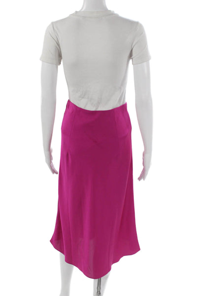J Crew Womens A-Line Skirt Pink Pull On Polyester Knee Length Size 2XS