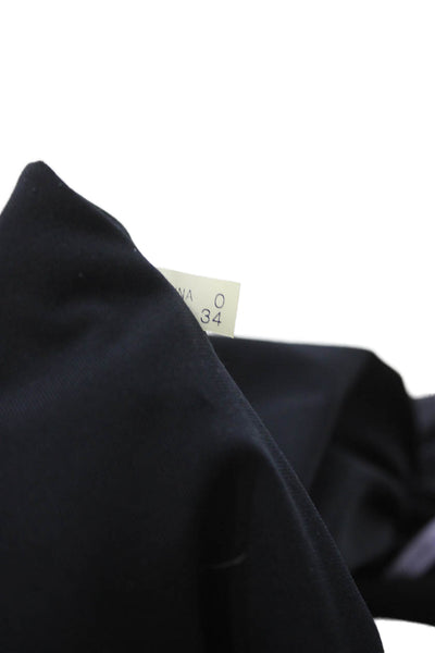Vera Wang Lavender Label Womens Bodycon One Shoulder Black Zip Dress Size 0