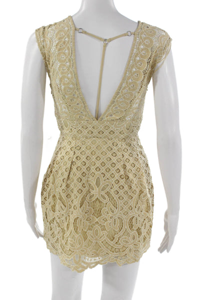 Free People Womens Bodycon Floral V Neck Sleeveless Zip Nylon Dress Size 0