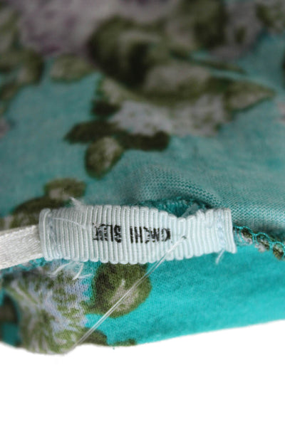 Kimchi Blue Womens T-Shirt Dress Blue Floral Scoop Neck Short Sleeve Size XS
