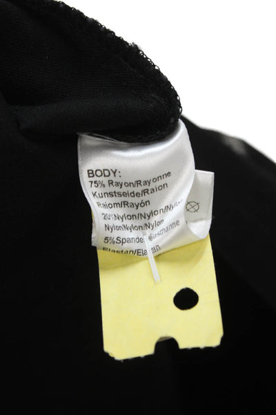 Lucca Women Bodycon Dress Black Rayon Sleeveless Round Neck Short Size L