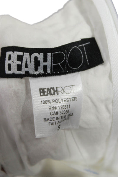 Beach Riot Womens Floral Square Neck Sleeveless Jumpsuit White Zip Size S