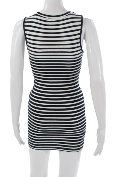 Topshop Women Bodycon Sleeveless Black Short Dress Round Neck Petite Size 2