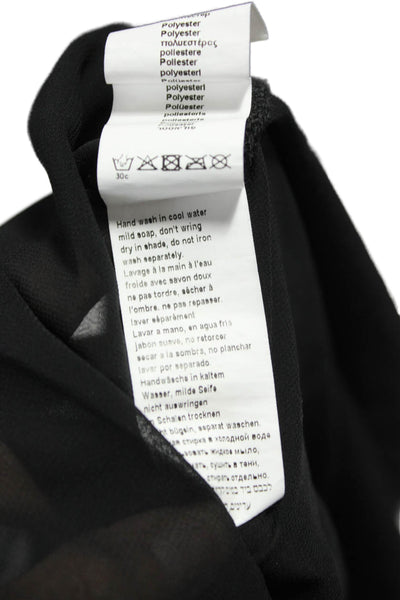 Gottex Womens Black Collared Long Sleeve Tunic Cover Up Polyester Size L