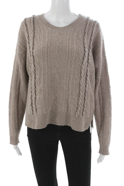 White + Warren Womens Cashmere Crewneck Pullover Sweater Beige Size XS