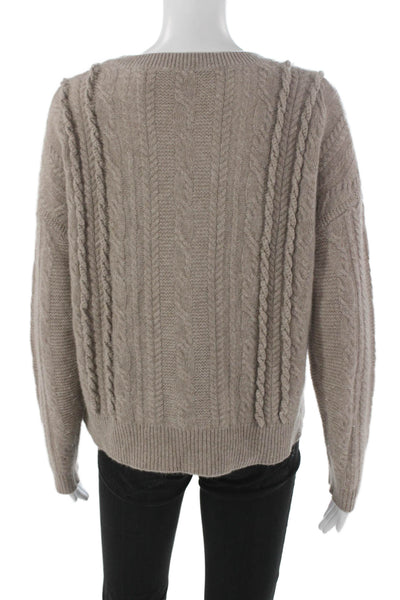 White + Warren Womens Cashmere Crewneck Pullover Sweater Beige Size XS