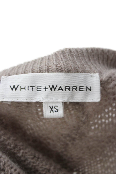 White + Warren Womens Cashmere Crewneck Pullover Sweater Beige Size XS