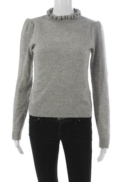Frame Women Cashmere High Neck Pullover Sweater Gray Petite Size S