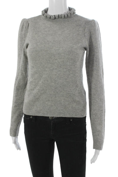Frame Women Cashmere High Neck Pullover Sweater Gray Petite Size S