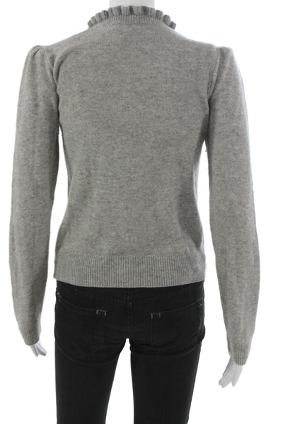 Frame Women Cashmere High Neck Pullover Sweater Gray Petite Size S