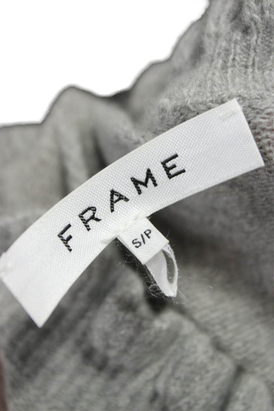 Frame Women Cashmere High Neck Pullover Sweater Gray Petite Size S