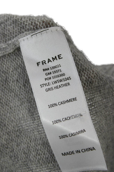 Frame Women Cashmere High Neck Pullover Sweater Gray Petite Size S