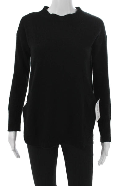 J Crew Womens Black Cashmere Mock Neck Pullover Sweater Long Sleeve Size 2XS