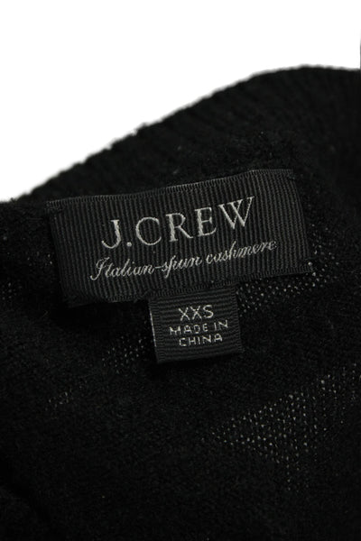 J Crew Womens Black Cashmere Mock Neck Pullover Sweater Long Sleeve Size 2XS