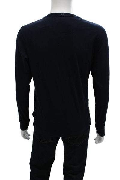 Ted Baker London Mens Long Sleeve Cotton Crew Neck T-Shirt Blue Size 4