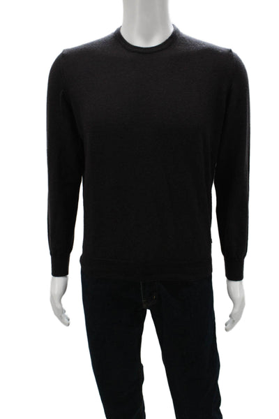 Ferrante Mens Black Merino Wool Pullover Crewneck Size IT 50