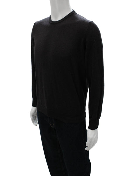Ferrante Mens Black Merino Wool Pullover Crewneck Size IT 50