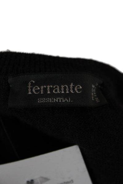 Ferrante Mens Black Merino Wool Pullover Crewneck Size IT 50