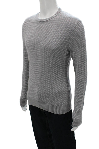 Ferrante Mens Pullover Crewneck Gray Geometric Wool Fall Size IT 50