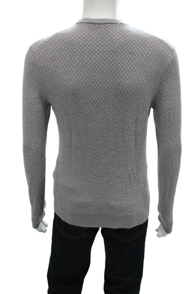 Ferrante Mens Pullover Crewneck Gray Geometric Wool Fall Size IT 50