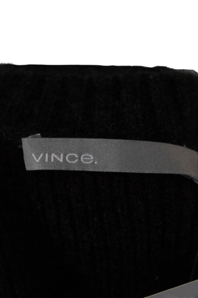 Vince Mens Black Wool Striped Crew Neck Pullover Sweater Size M